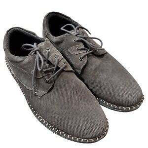 Roan SIM Mens Grey Leather Suede Lace Up Casual Derby Shoes Size 10.5
